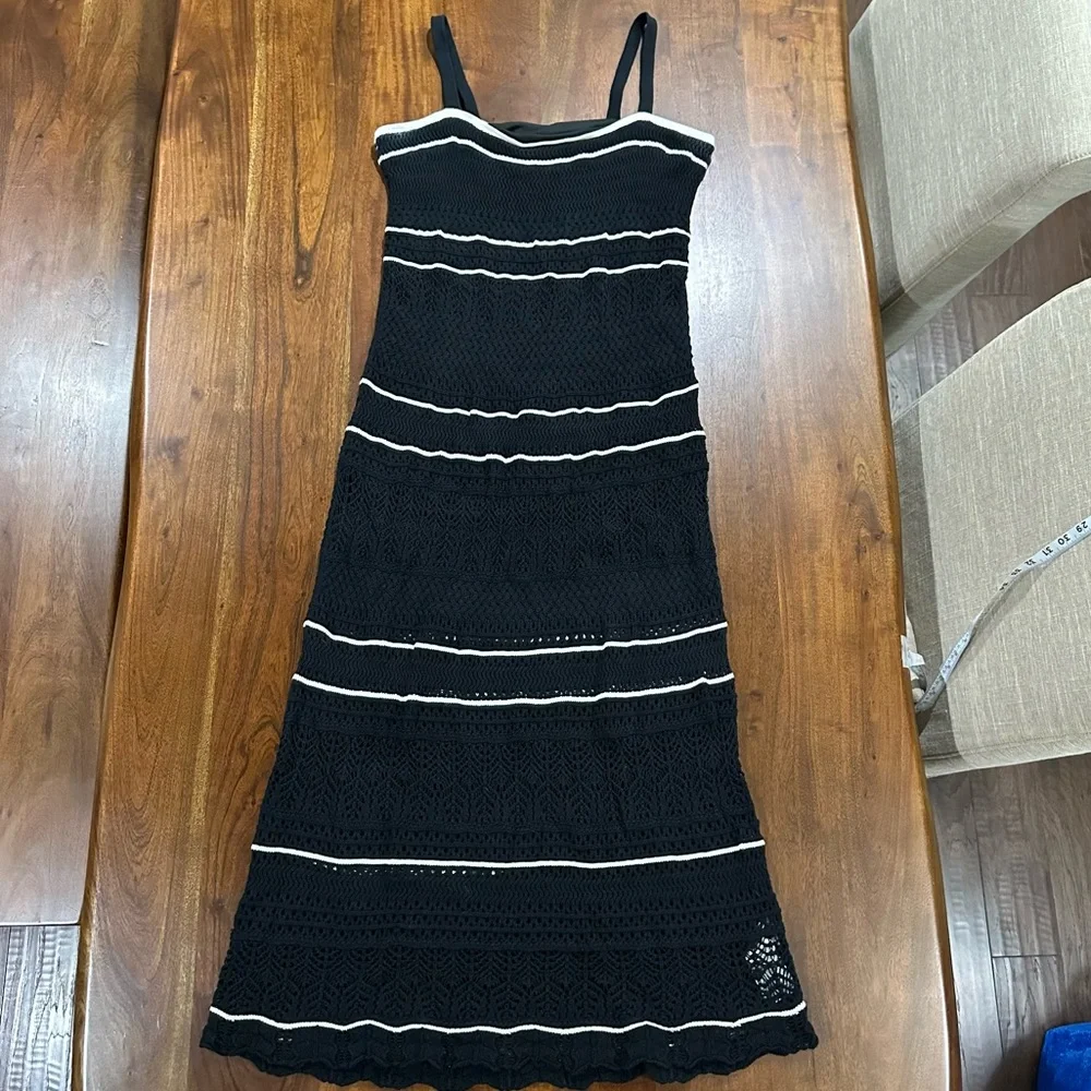 Abercrombie & Fitch Crochet Maxi Dress Knit Lined Women’s Vacation Resortwear XL